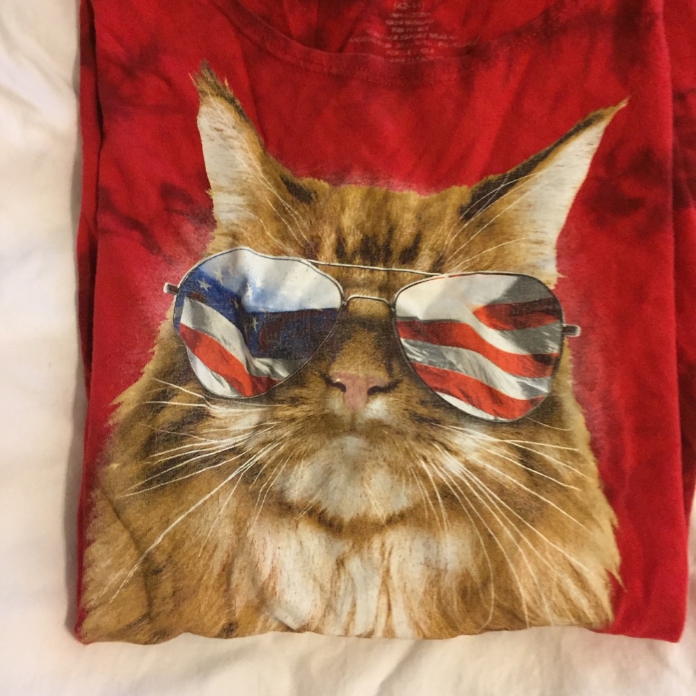 Tank top Cat with sunglasses patriotic shirt